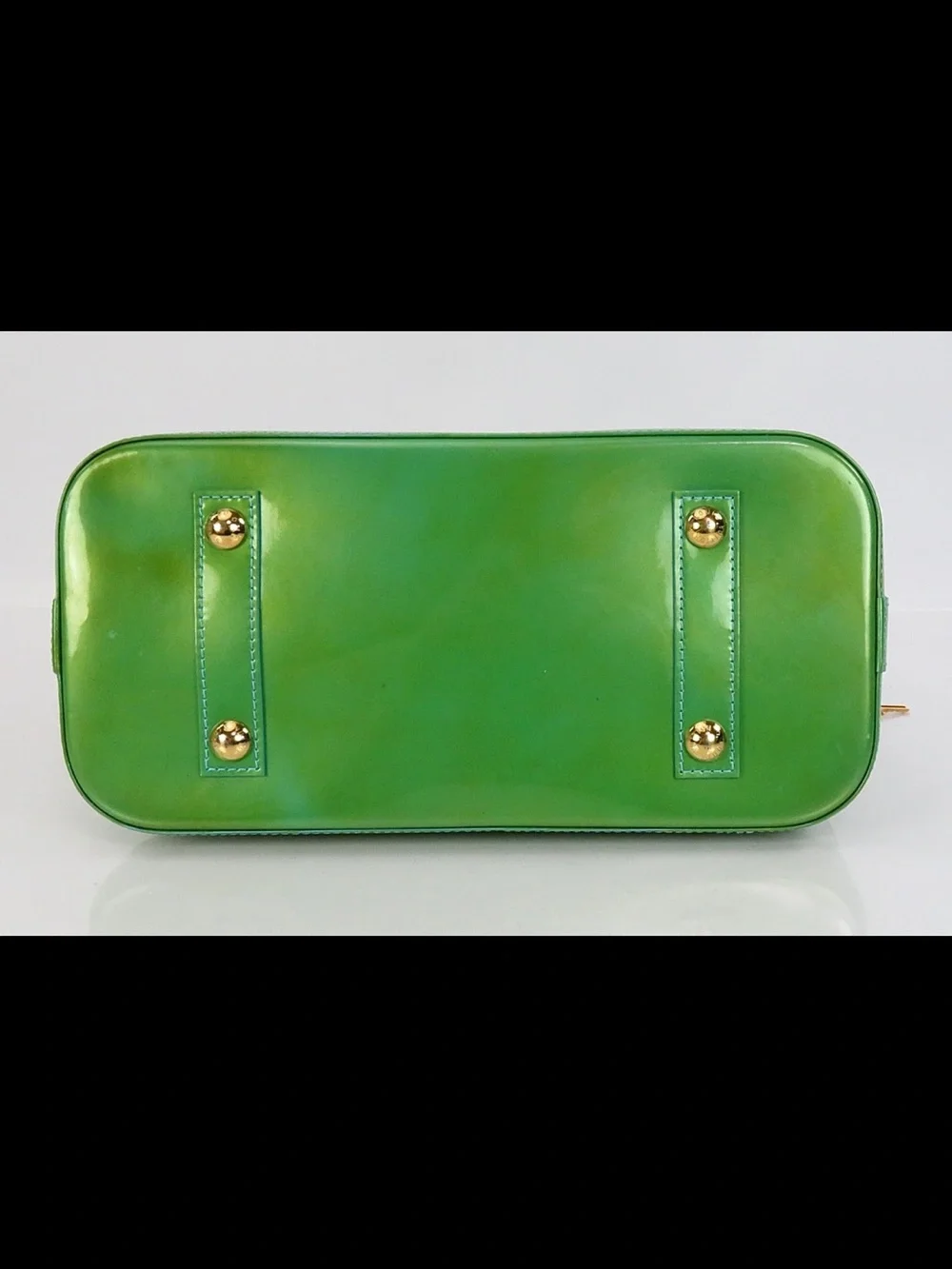 Louis Vuitton Green Patent Vernis Alma Handbag